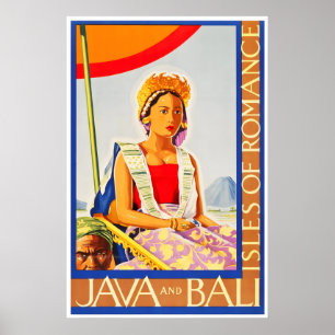 Affiche de voyage Java Bali Impression d'art Vinta