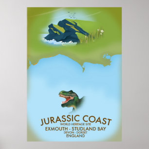 Affiche de voyage Jurassic Coast Angleterre côte s