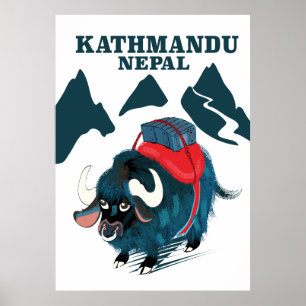 Affiche de voyage Kathmandu Népal