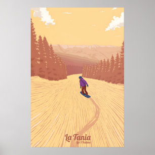 Affiche de voyage La Tania ski hors piste