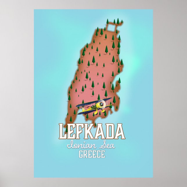 affiche de voyage Lefkada Greece. (Devant)