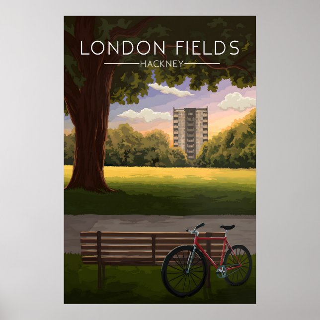 Affiche de voyage Londres Fields Hackney Londres (Devant)