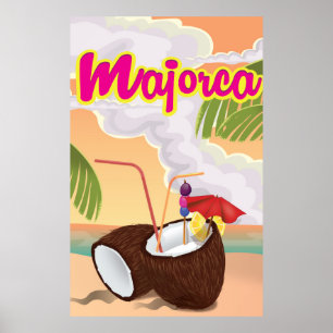 affiche de voyage majorca vintage.