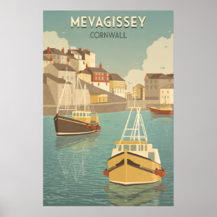Affiche de voyage Mevagissey Cornouailles