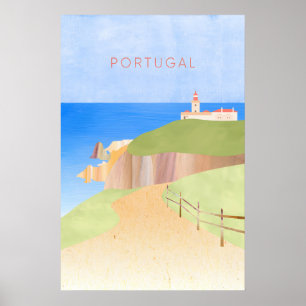 Affiche de voyage minimaliste au Portugal