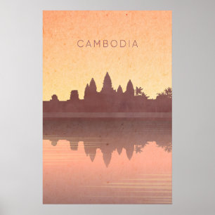 Affiche de voyage minimaliste Cambodge