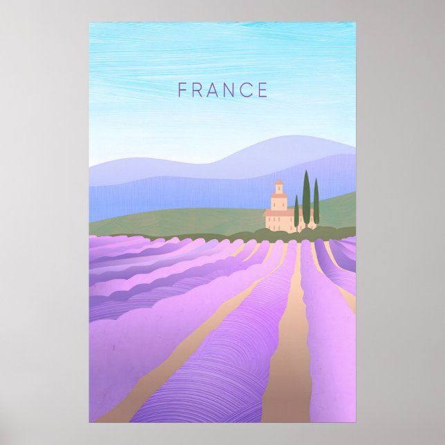 Affiche de voyage minimaliste France (Devant)