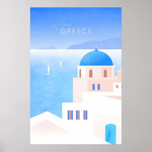 Affiche de voyage minimaliste Grèce