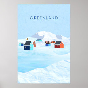 Affiche de voyage minimaliste Groenland