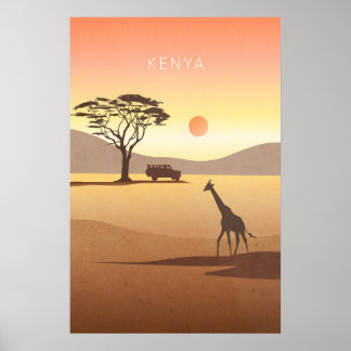 Affiche de voyage minimaliste Kenya
