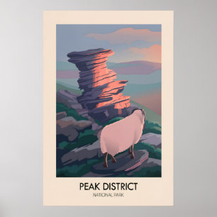 Affiche de voyage moderne du parc national de Peak