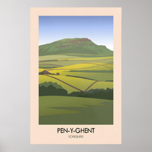 Affiche de voyage moderne Pen Y Ghent Yorkshire Da