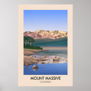 Affiche de voyage Mont Massive Colorado USA