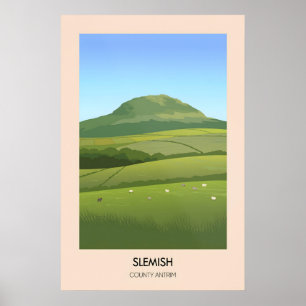 Affiche de voyage Mont Slemish Comté d'Antrim