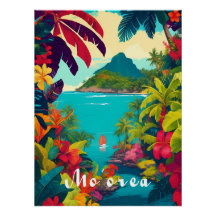 Affiche de voyage Moorea Polynésie