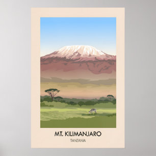 Affiche de voyage Mt Kilimanjaro Tanzanie