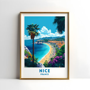 Affiche de voyage Nice France décoration murale