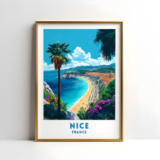 Affiche de voyage Nice France décoration murale