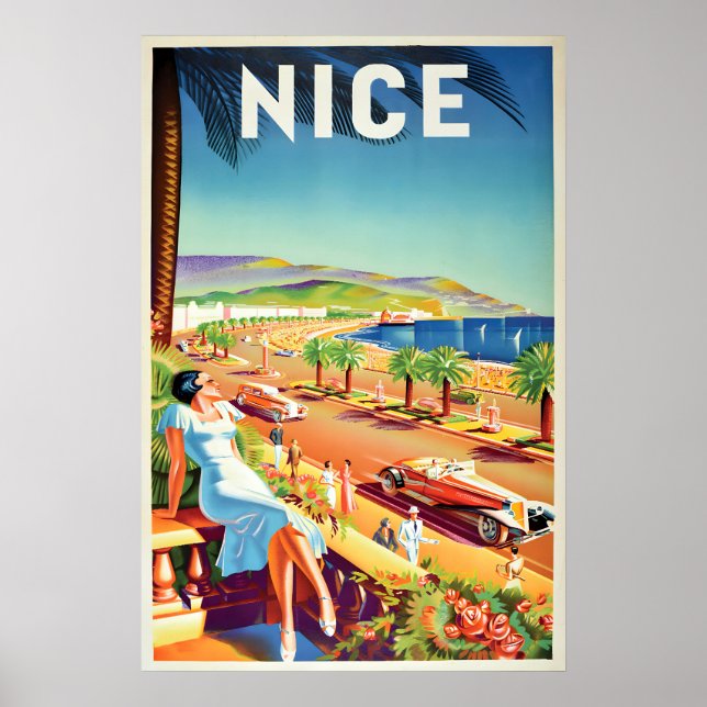 Affiche de voyage Nice, France   Impression murale (Devant)