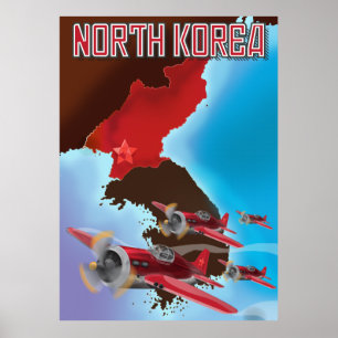 Affiche de voyage North Korea Vintage.