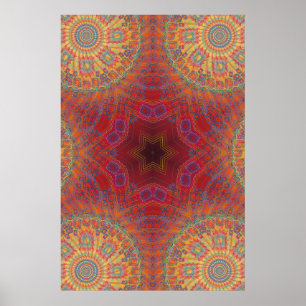Affiche de voyage : OEuvre radiale psychédélique