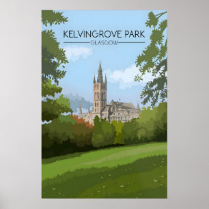 Affiche de voyage Parc Kelvingrove Glasgow