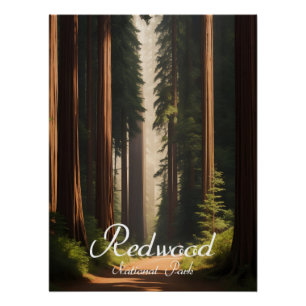 Affiche de voyage Parc national de Redwood États-U
