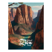 Affiche de voyage Parc national de Zion Utah États