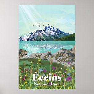 Affiche de voyage Parc national des Écrins France