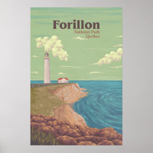 Affiche de voyage Parc national Forillon Québec Ca