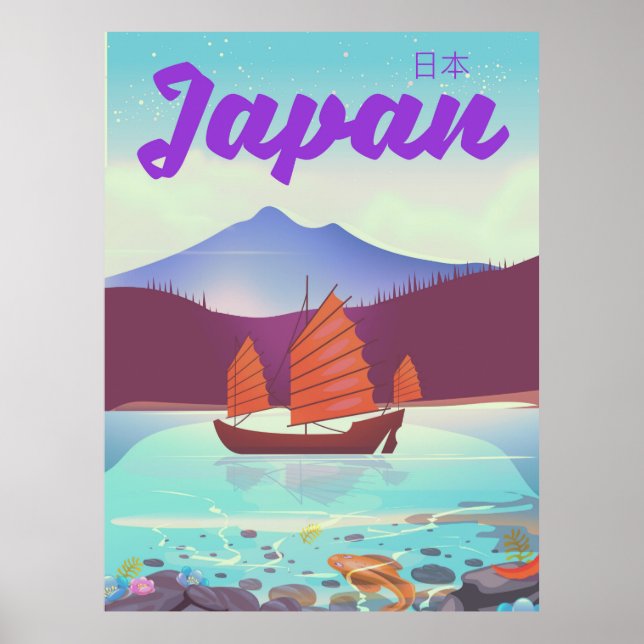 affiche de voyage paysage japon (Devant)