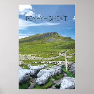 Affiche de voyage Pen-Y-Ghent Yorkshire Dales