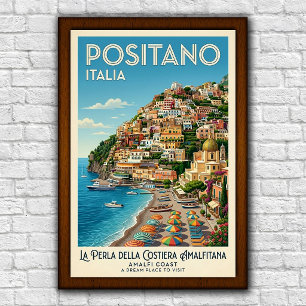 Affiche de voyage Positano, Italie des années 1960