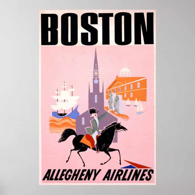 Affiche De Voyage Pour Allegheny Airlines À Boston (Devant)