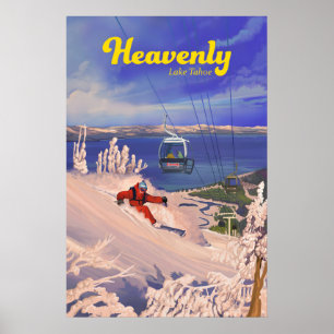 Affiche de voyage pour la station de ski Heavenly