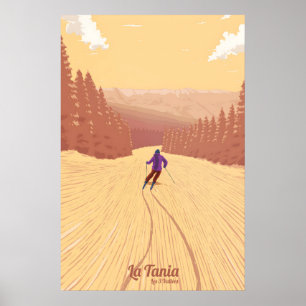 Affiche de voyage pour la station de ski La Tania