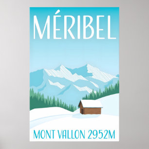 Affiche de voyage pour la station de ski minimalis