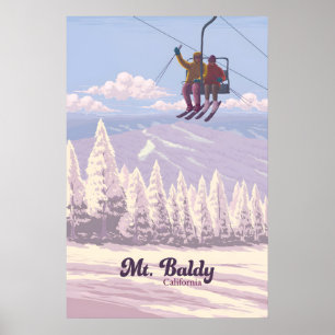 Affiche de voyage pour la station de ski Mt Baldy