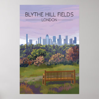 Affiche de voyage pour le parc Blythe Hill Fields