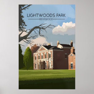 Affiche de voyage pour le parc Lightwoods Bearwood