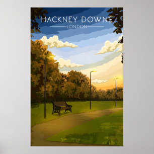 Affiche de voyage pour le parc londonien de Hackne