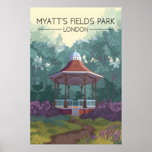 Affiche de voyage pour le parc Myatts Fields à Lon