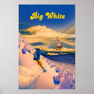 Affiche de voyage pour le snowboard Big White