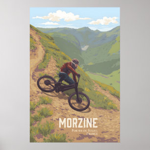 Affiche de voyage pour le VTT à Morzine