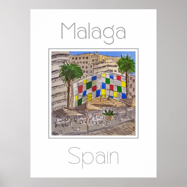 Affiche de voyage pour Malaga Espagne (Devant)