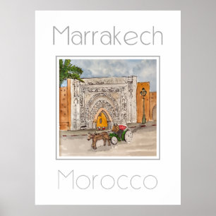 Affiche de voyage pour Marrakech Maroc