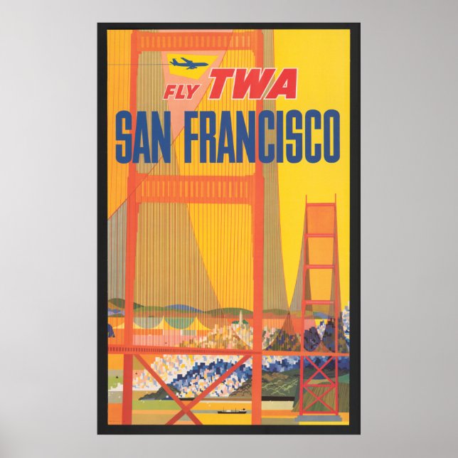 Affiche De Voyage Pour Vol Twa À San Francisco (Devant)