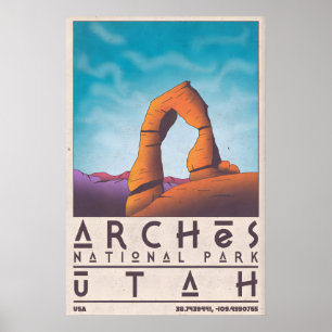 Affiche de voyage rétro Parc national des Arches