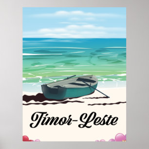 Affiche de voyage rétro pour le Timor-Leste.