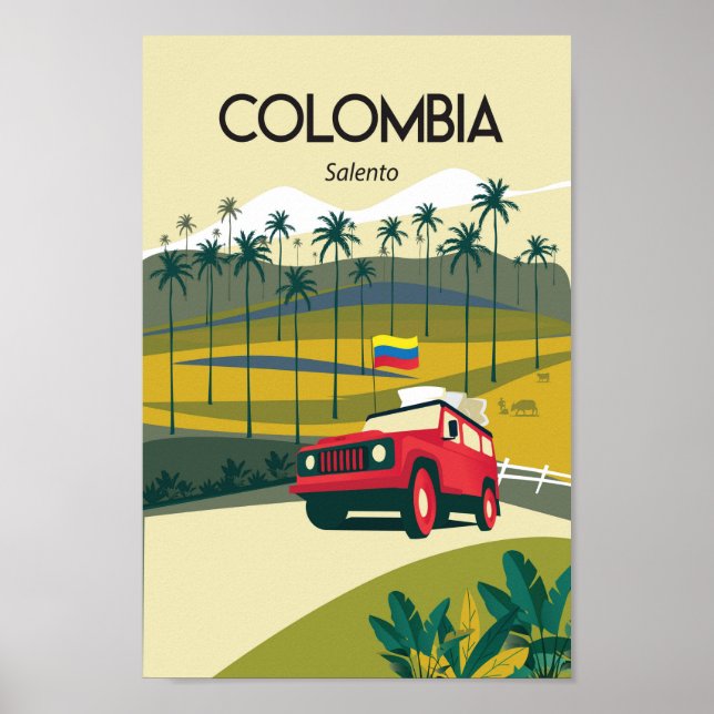 Affiche de voyage salento de Colombie (Devant)